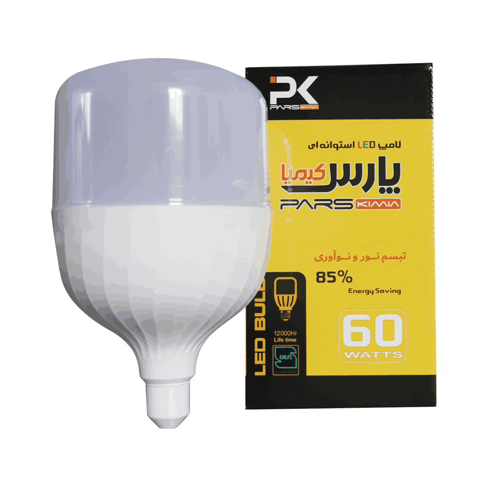 لامپ LED استوانه 60 وات (تابان) E27 آفتابی پارس کیمیا