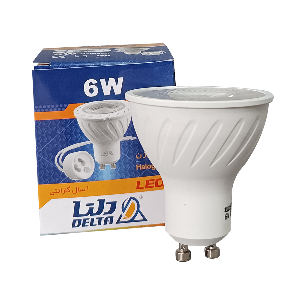 هالوژن 6SMD وات GU10 لنزدار بدون سوکت مهتابی دلتا