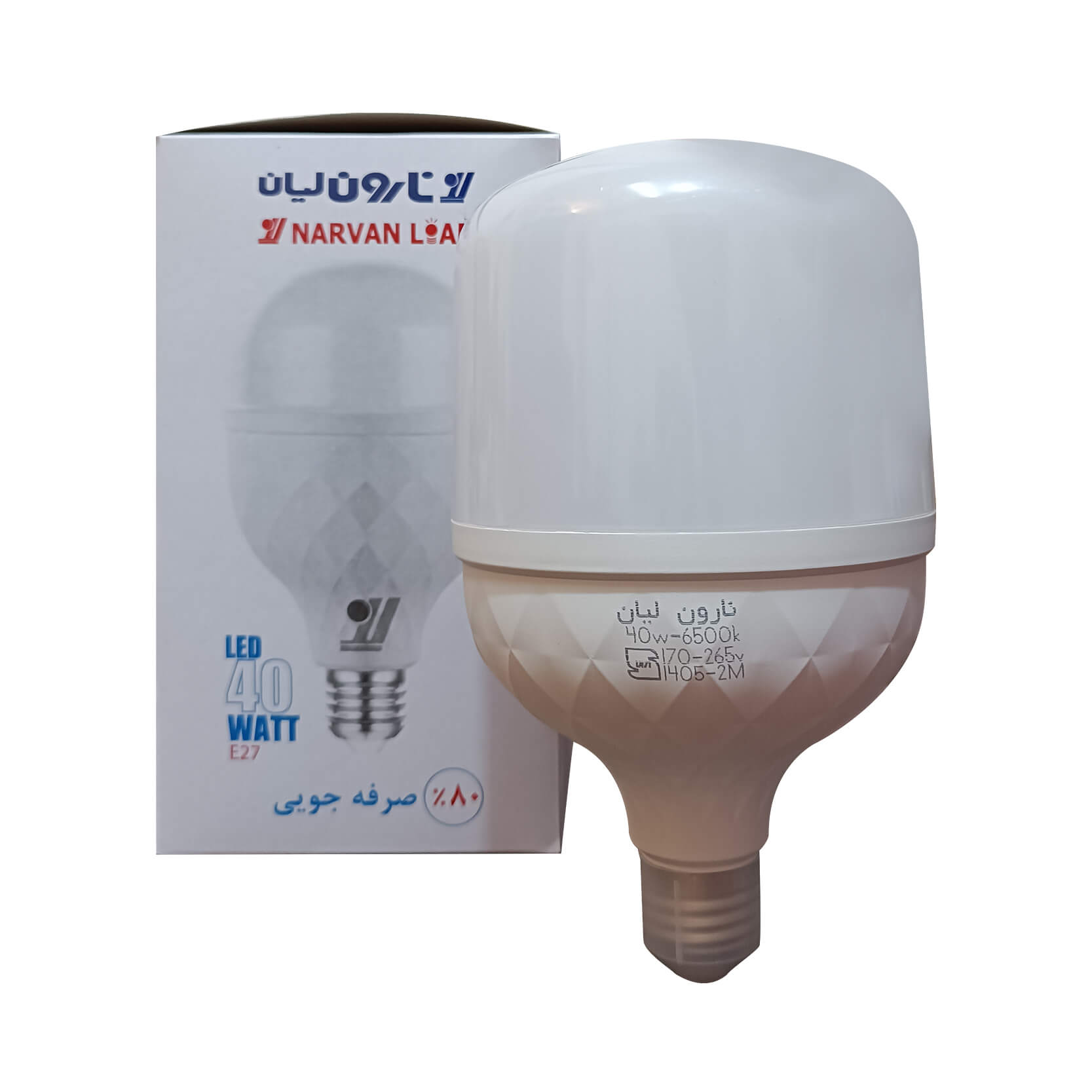 لامپ LED استوانه 40 وات E27 مهتابی نارون لیان