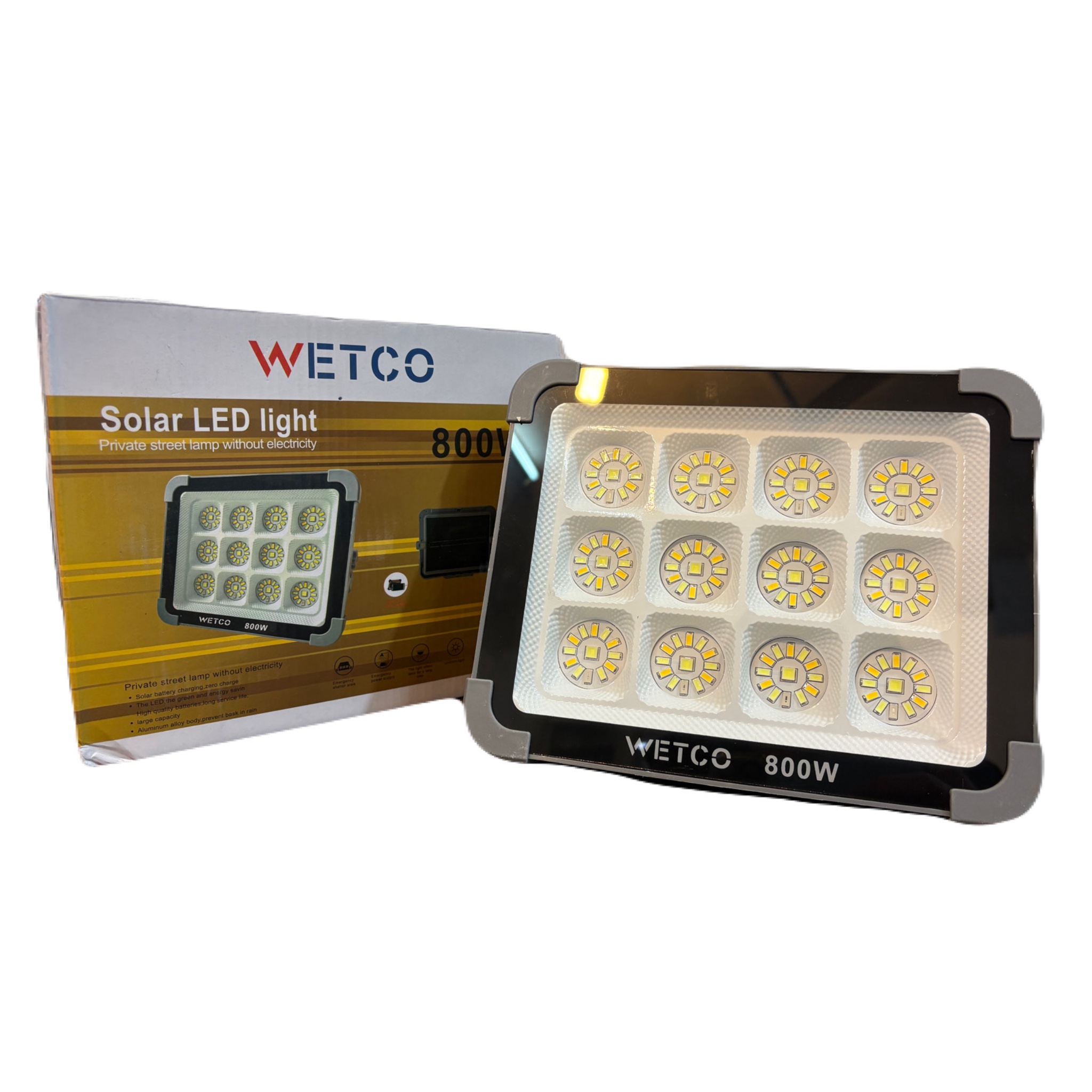 پروژکتور 800 وات سولار wetco با قابلیت پاوربانک،مگنت،نصب روی دیوار