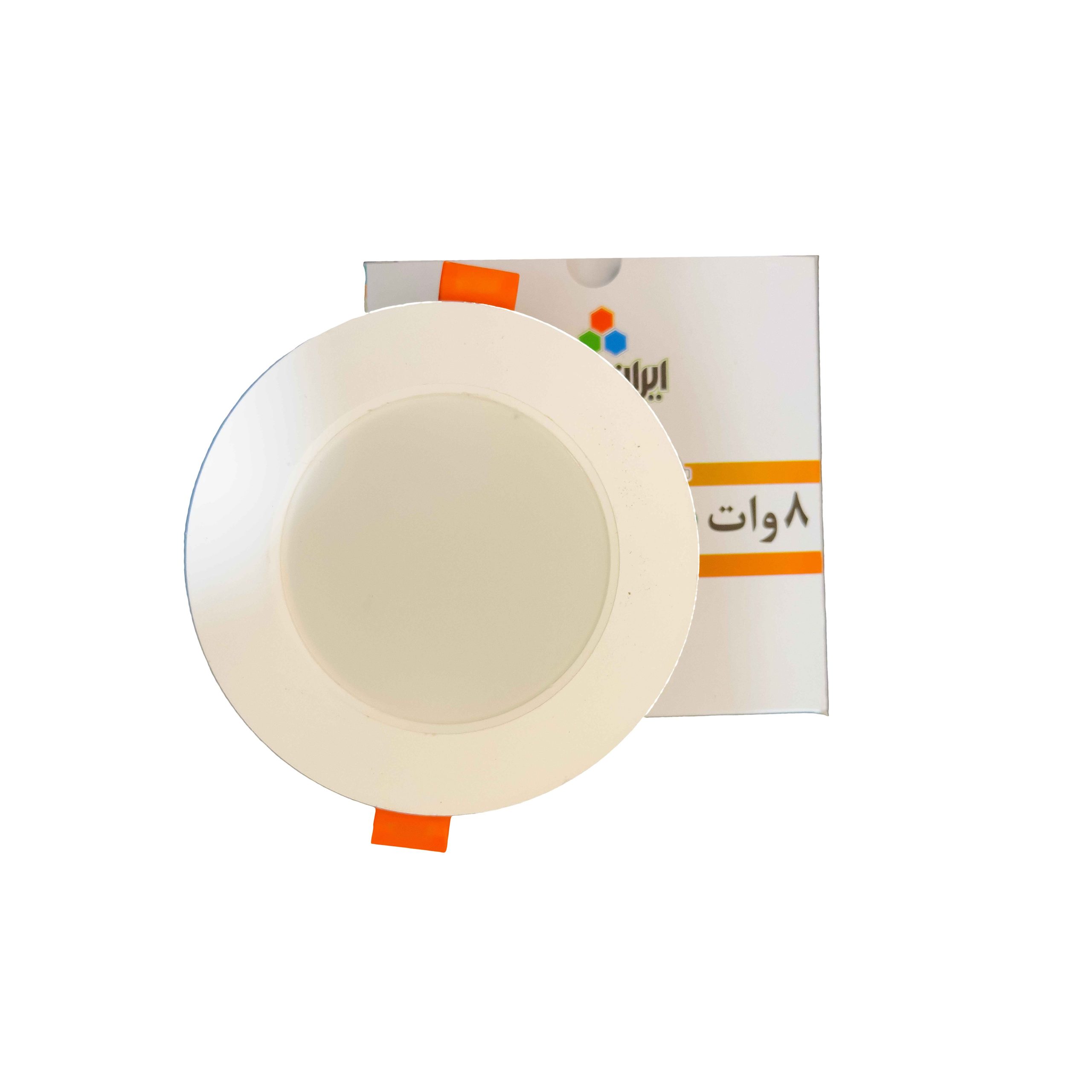 پنل SMD توکار دور سرامیک 8 وات گرد آفتابی ایران زمین (روژ)